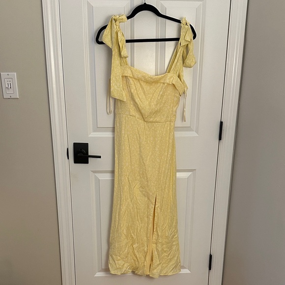Trixxi Yellow Midi Dress with Bow Straps - Picture 1 of 2